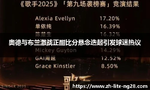 奥德与布兰激战正酣比分悬念迭起引发球迷热议